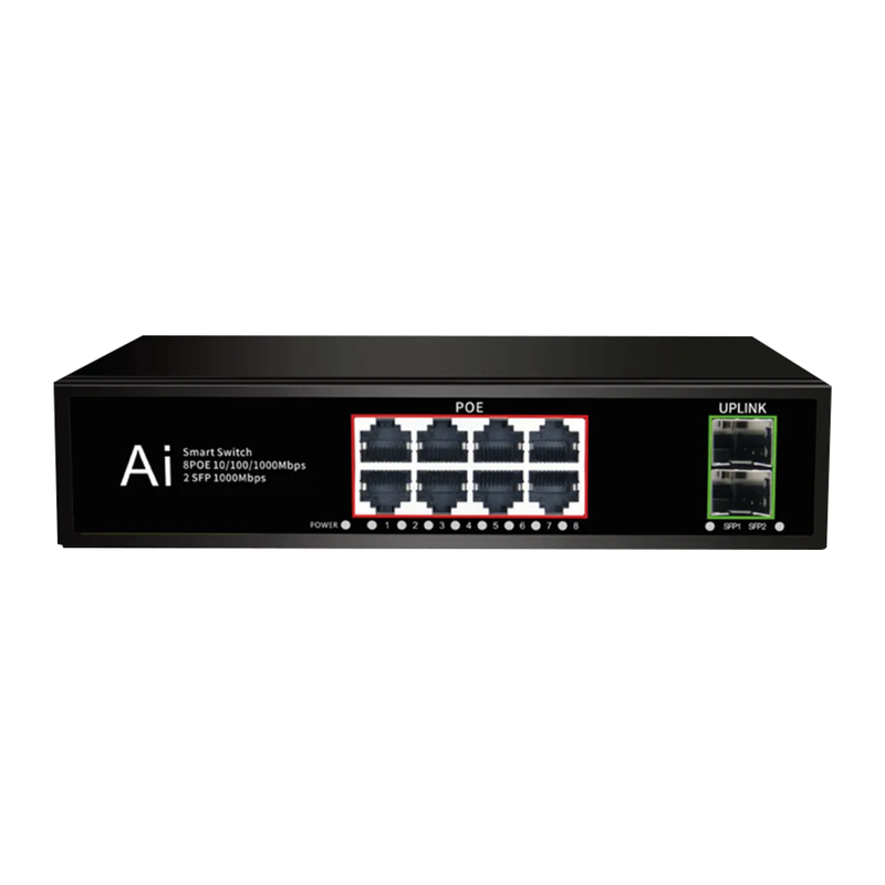 Коммутатор неуправляемый POE FT-S118TP-2S 8*10/100/1000M RJ45 POE, 2*SFP, корпус металл #1