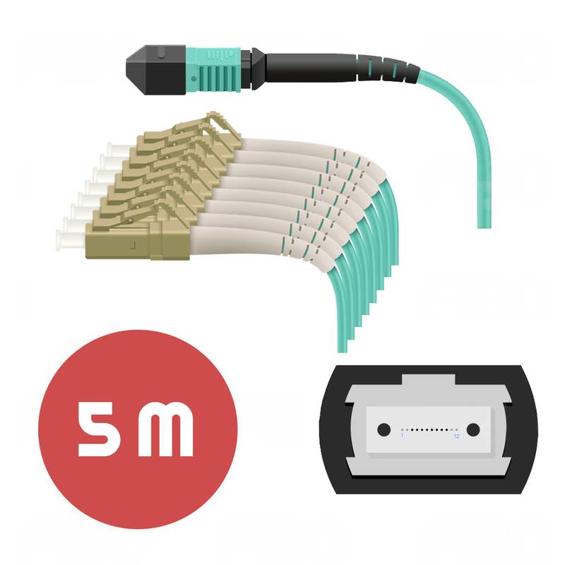 Патч-корд MPO/APC-8LC/UPC MM OM3 LSZH - 5м #1